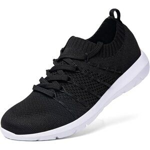 Women's Black Running Breathable Knitting flexible Mesh Sports Shoes Sneakers